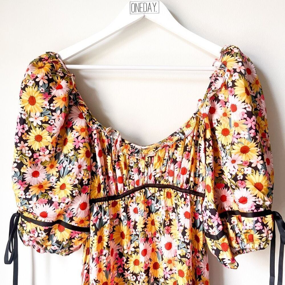 New For Love & Lemons Sylvia Puff Sleeve Mini Dress Size S - Picture 9 of 15